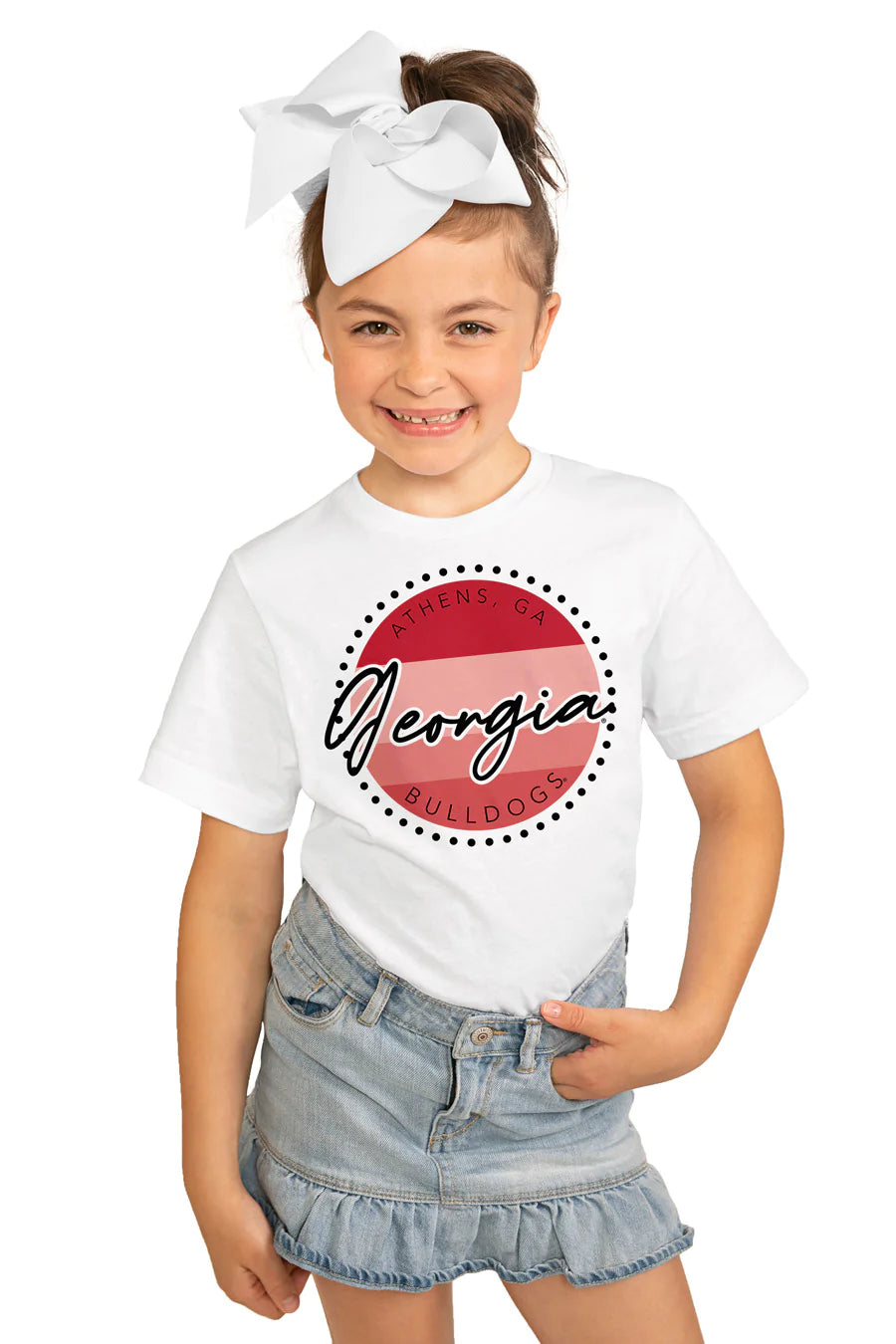 Georgia Bulldogs "Faded and Free" Youth Short Sleeve Tee - White