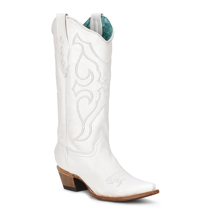 White Embroidery Ladies Boot