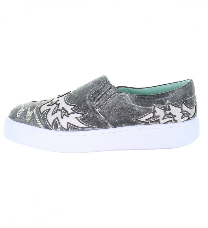 Corral Gray and Cream Inlay Embroidered Sneaker