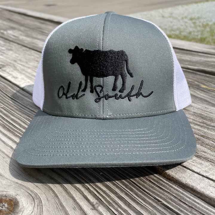 Cow Trucker Hat - Graphite/White
