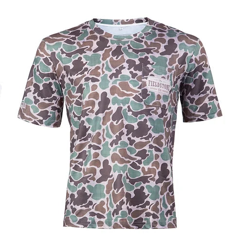 Youth Dry-Fit Pocketed Short Sleeve Camo