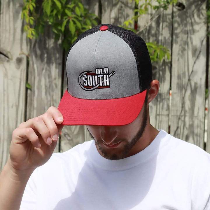 Old South Hooked Trucker Hat - Grey/Black