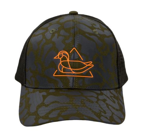 Trucker Hat- Warning Duck Dark Olive