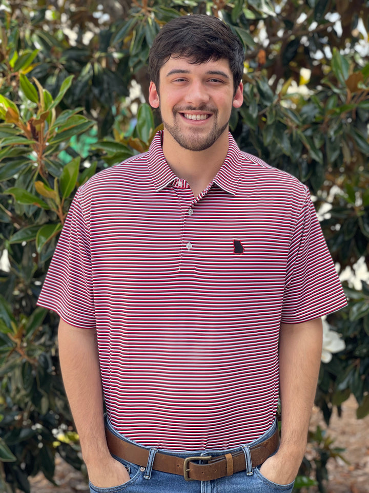 State Performance Polo - White/Red/Black