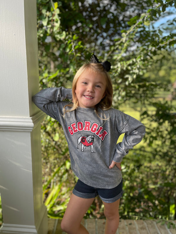 Georgia Bulldogs Kids Faded Wash Pullover