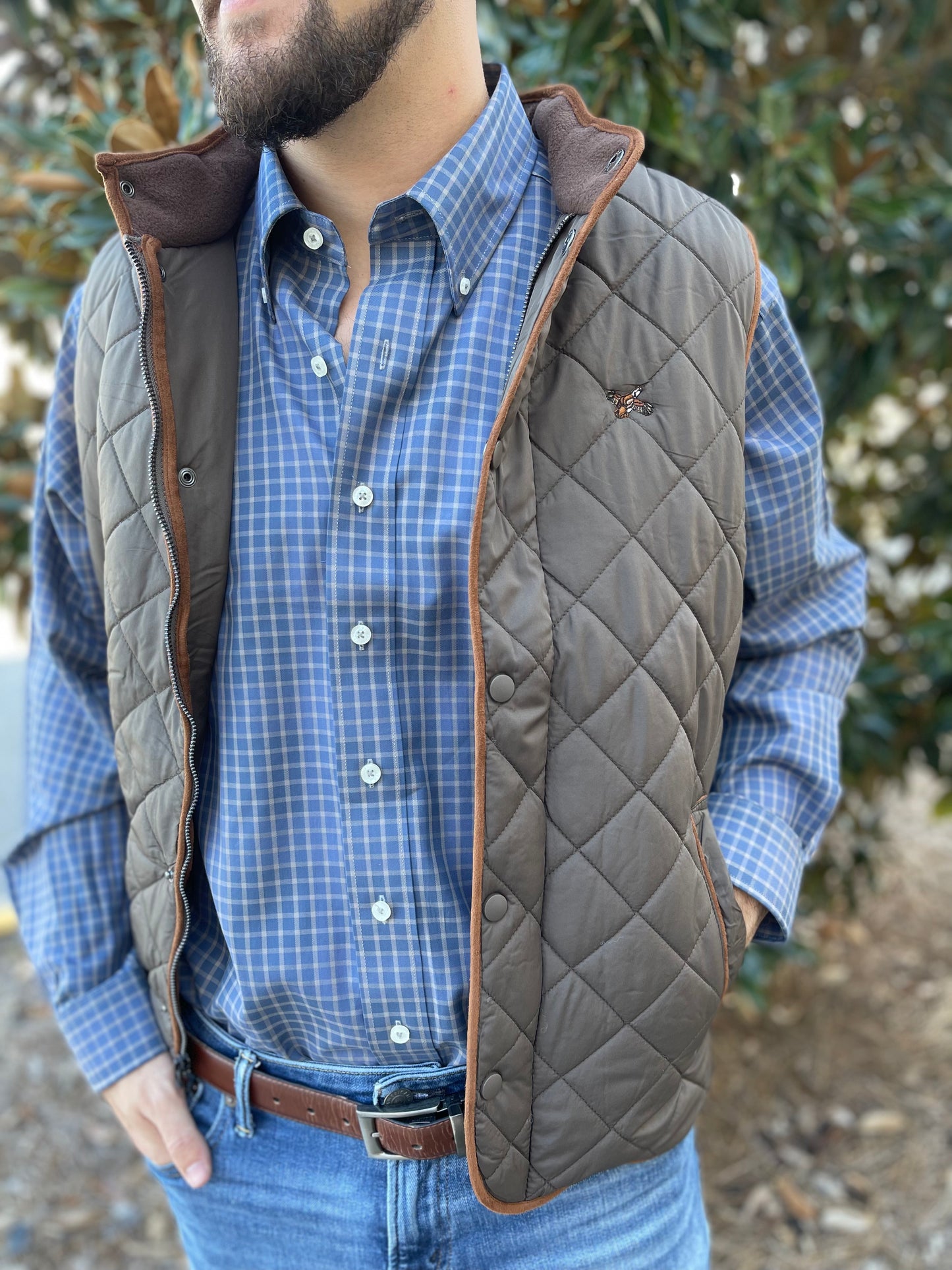 Dallas Wayne Quilted Vest - Taupe