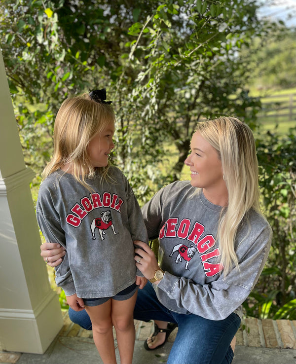 Georgia Bulldogs Kids Faded Wash Pullover