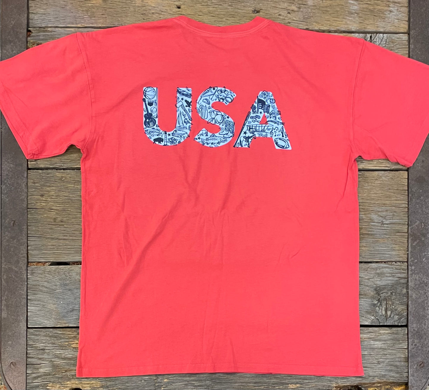 USA Initials Nantucket Red