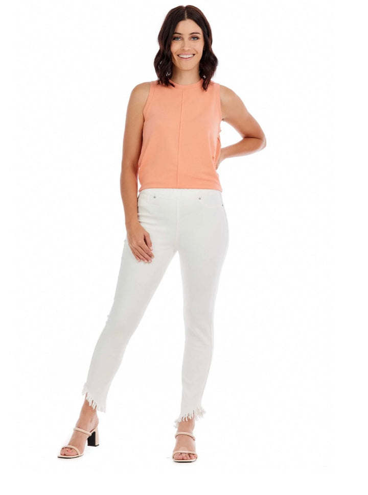 Folly Fringe White Jeans