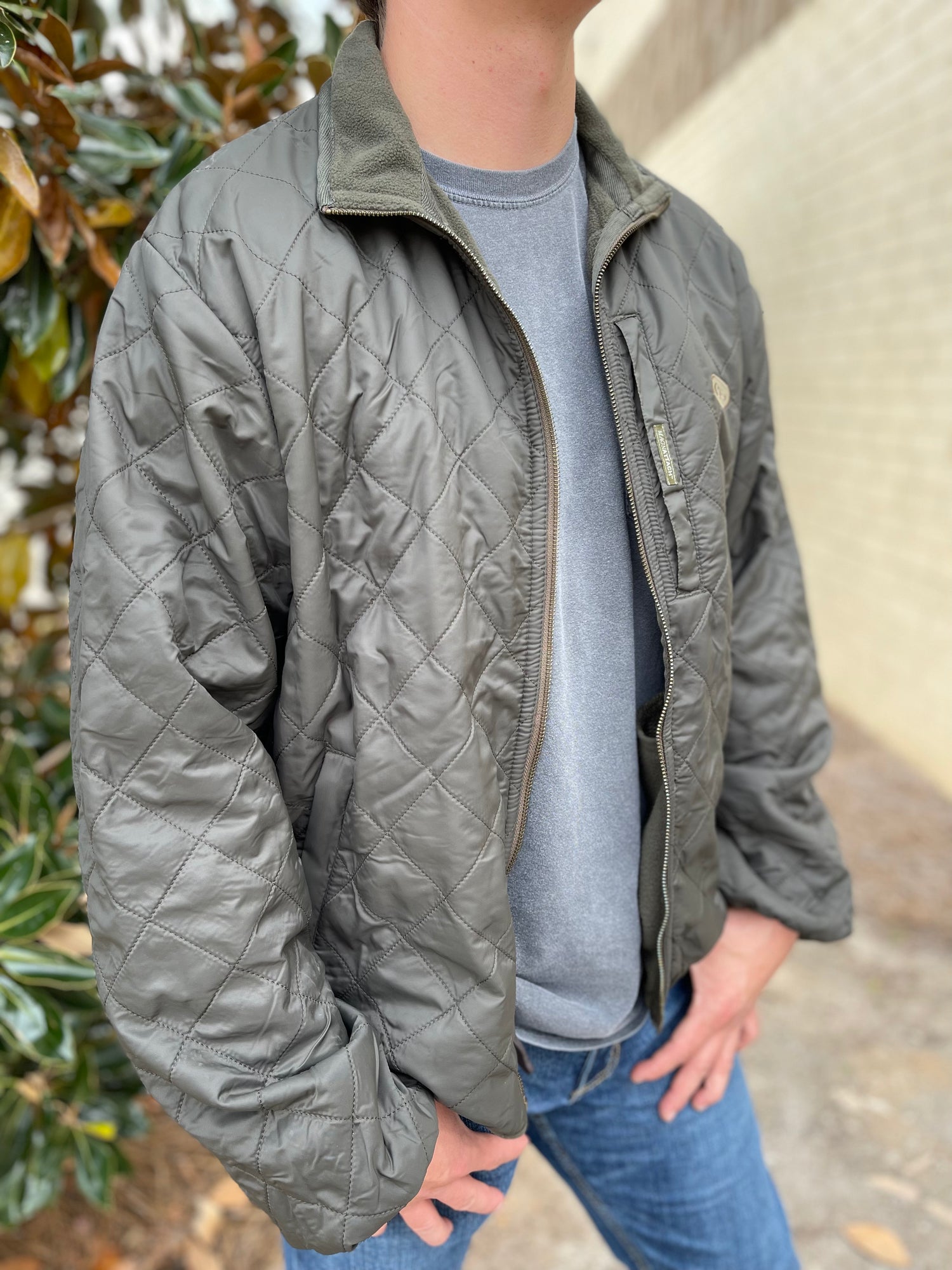 Delta Fleece Lined Quilted Jacket Olive Dallas Wayne Boot Company