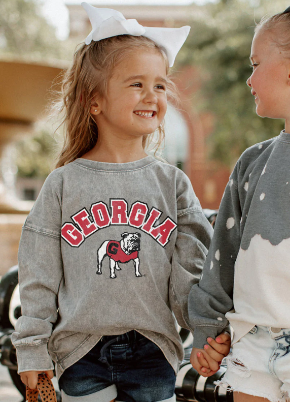 Georgia Bulldogs Kids Faded Wash Pullover