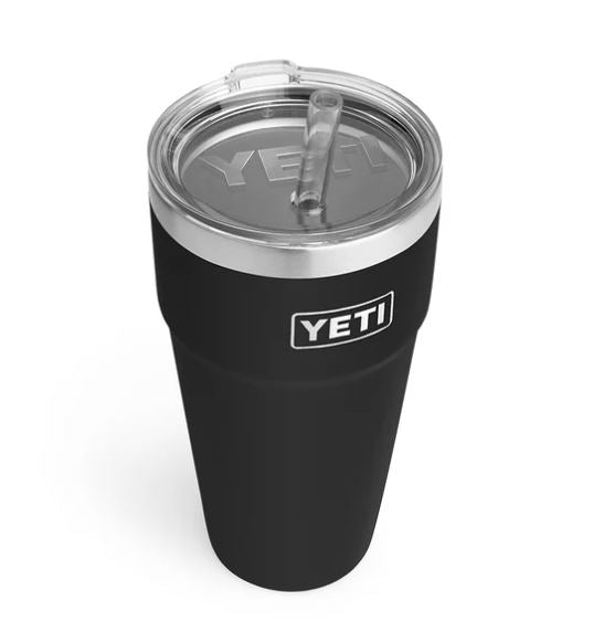 Rambler 26 oz Stackable Cup With Straw Lid Black