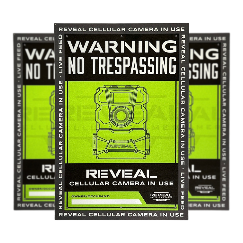 Tacticam Pack of 3 Reveal "No Tresspassing" Signs