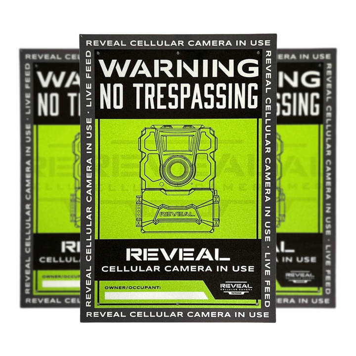 Tacticam Pack of 3 Reveal "No Tresspassing" Signs