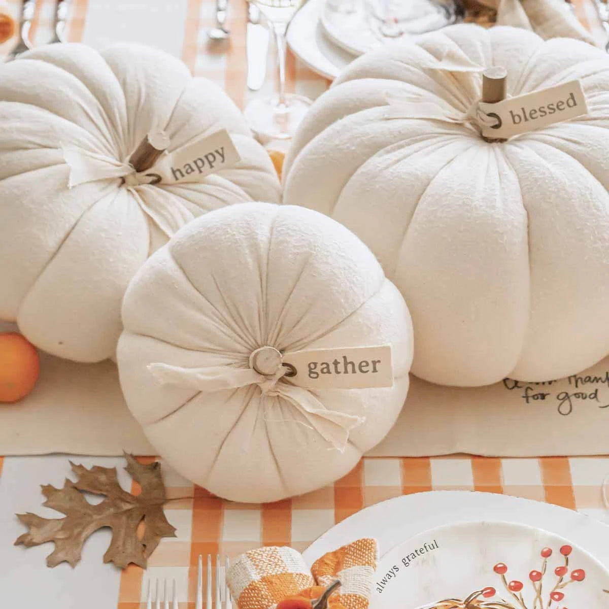 Large Cream Plush Blessed Pumpkin Sitters