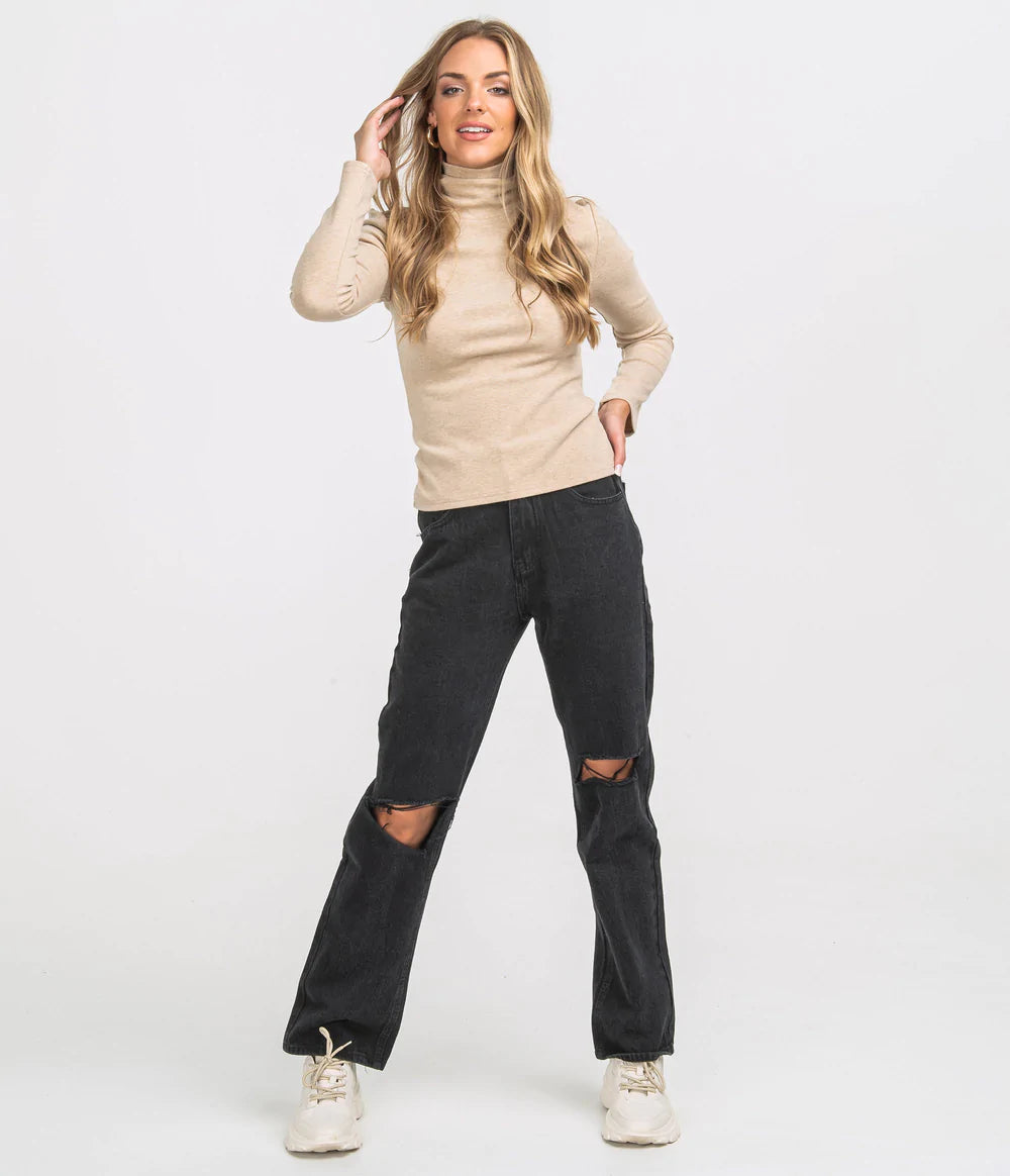 Buttery Soft Basic Turtleneck - Morning Coffee