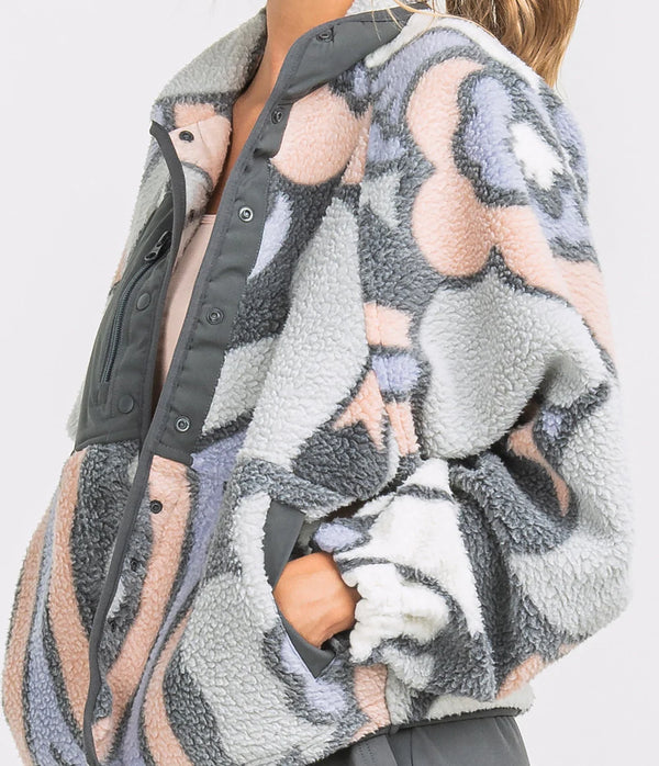 Retro Snap Fleece Jacket - Late Blooms