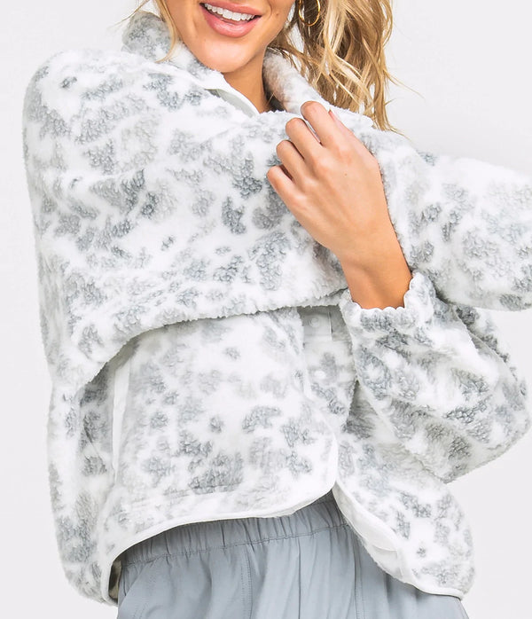 Retro Snap Fleece Jacket - Snow Fox