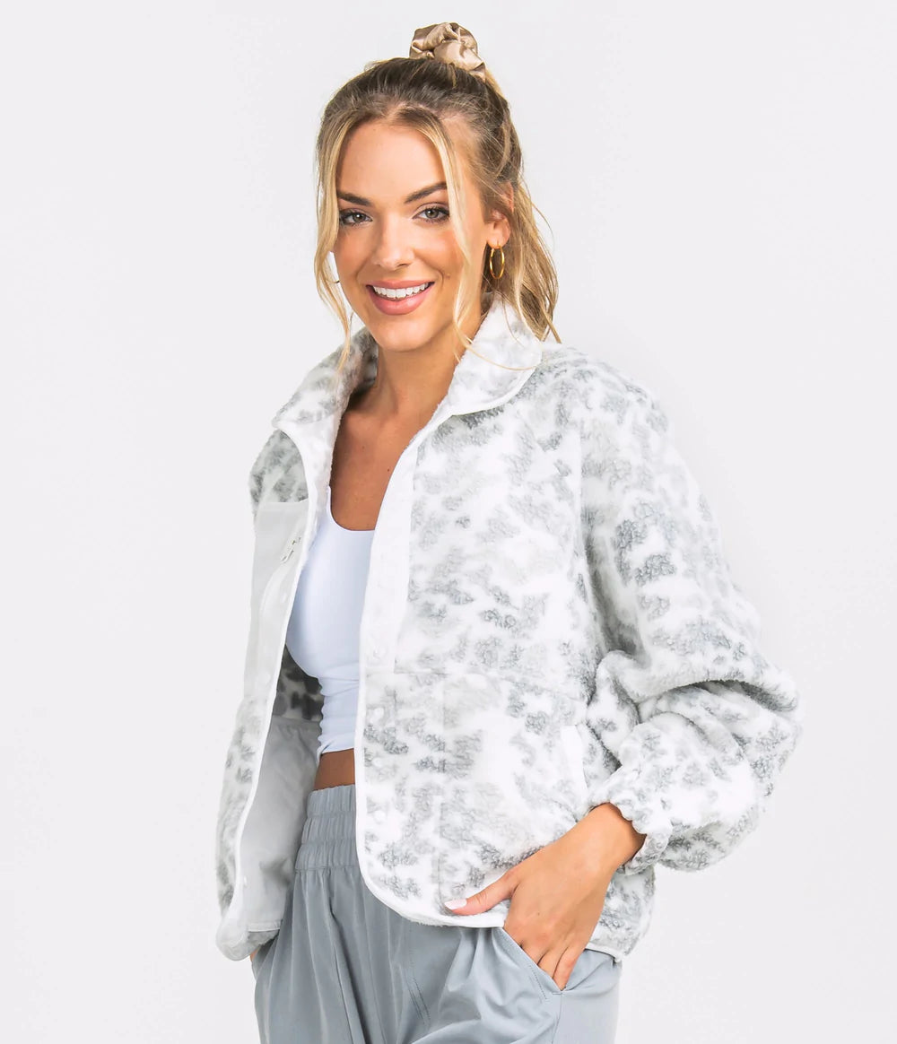 Retro Snap Fleece Jacket - Snow Fox