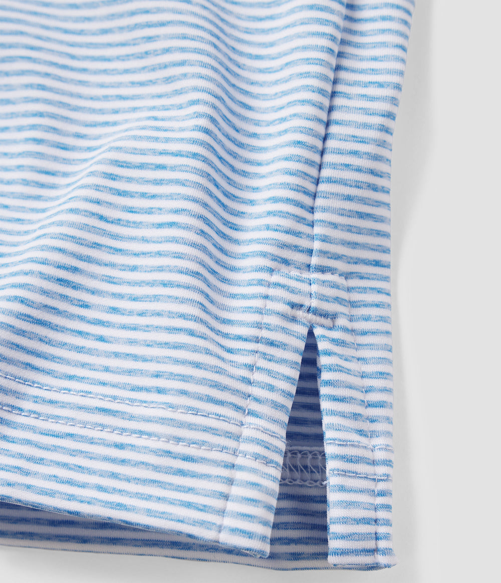 Heather Madison Stripe Polo Sky Blue