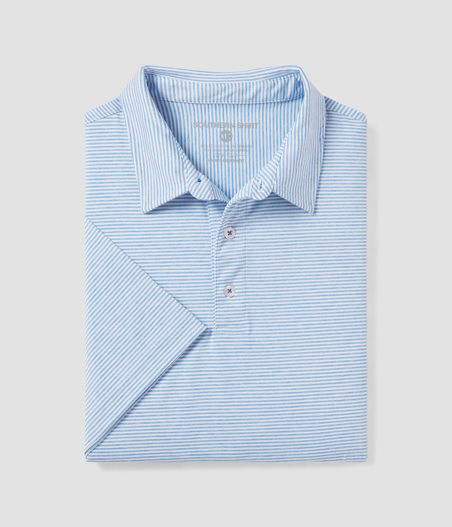Heather Madison Stripe Polo Sky Blue