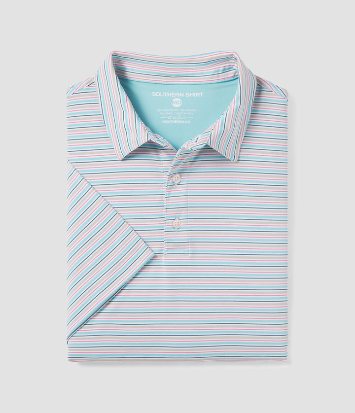 Pebble Brook Stripe Polo Some Beach