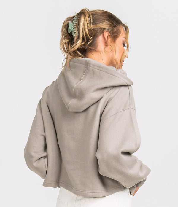 Cropped Gym Class Hoodie L/S - River Rock