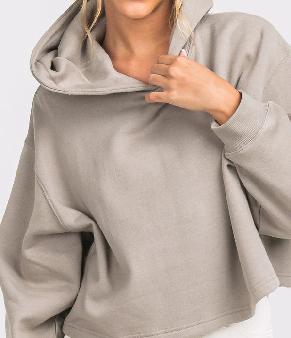 Cropped Gym Class Hoodie L/S - River Rock
