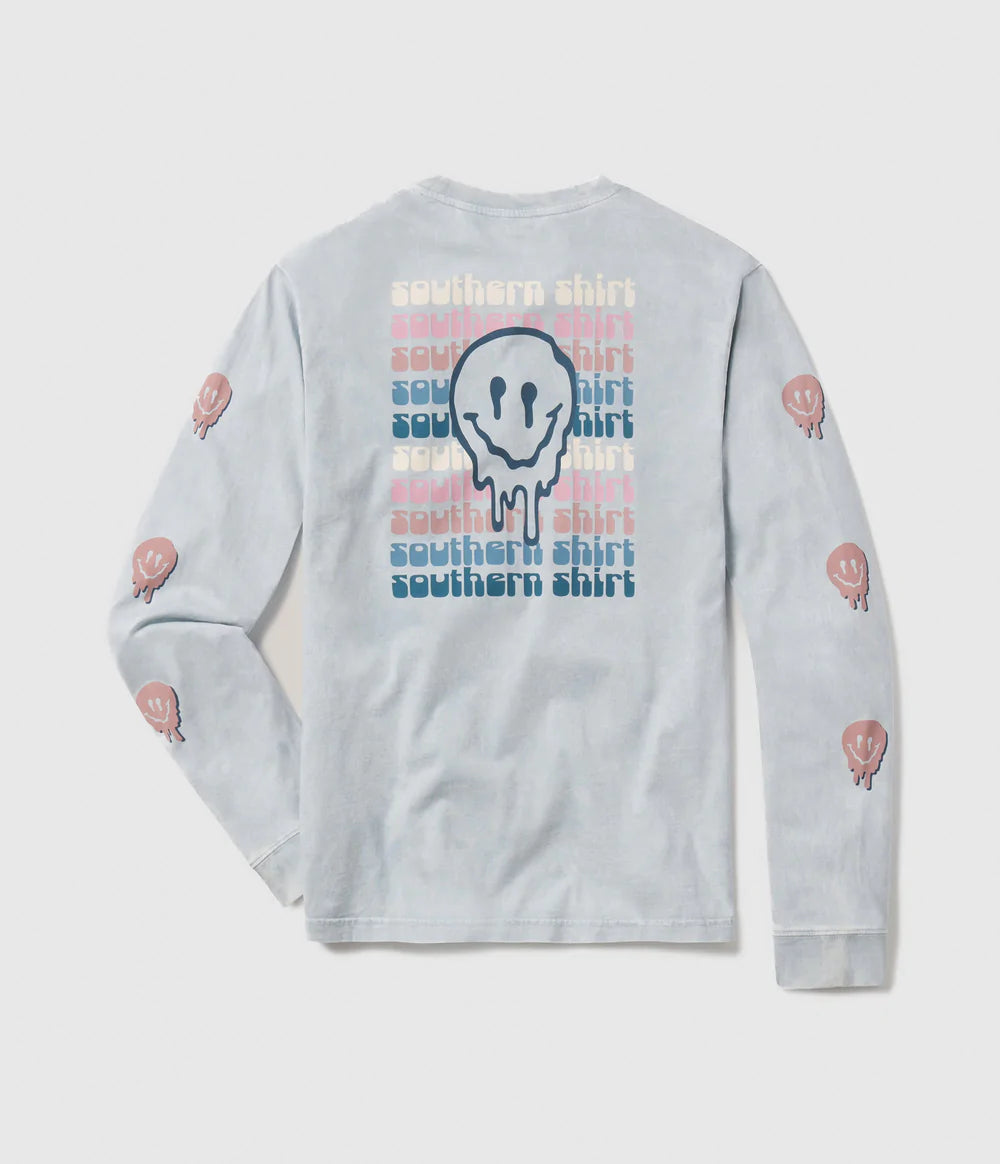 All Smiles Washed L/S Tee - Winter Sky