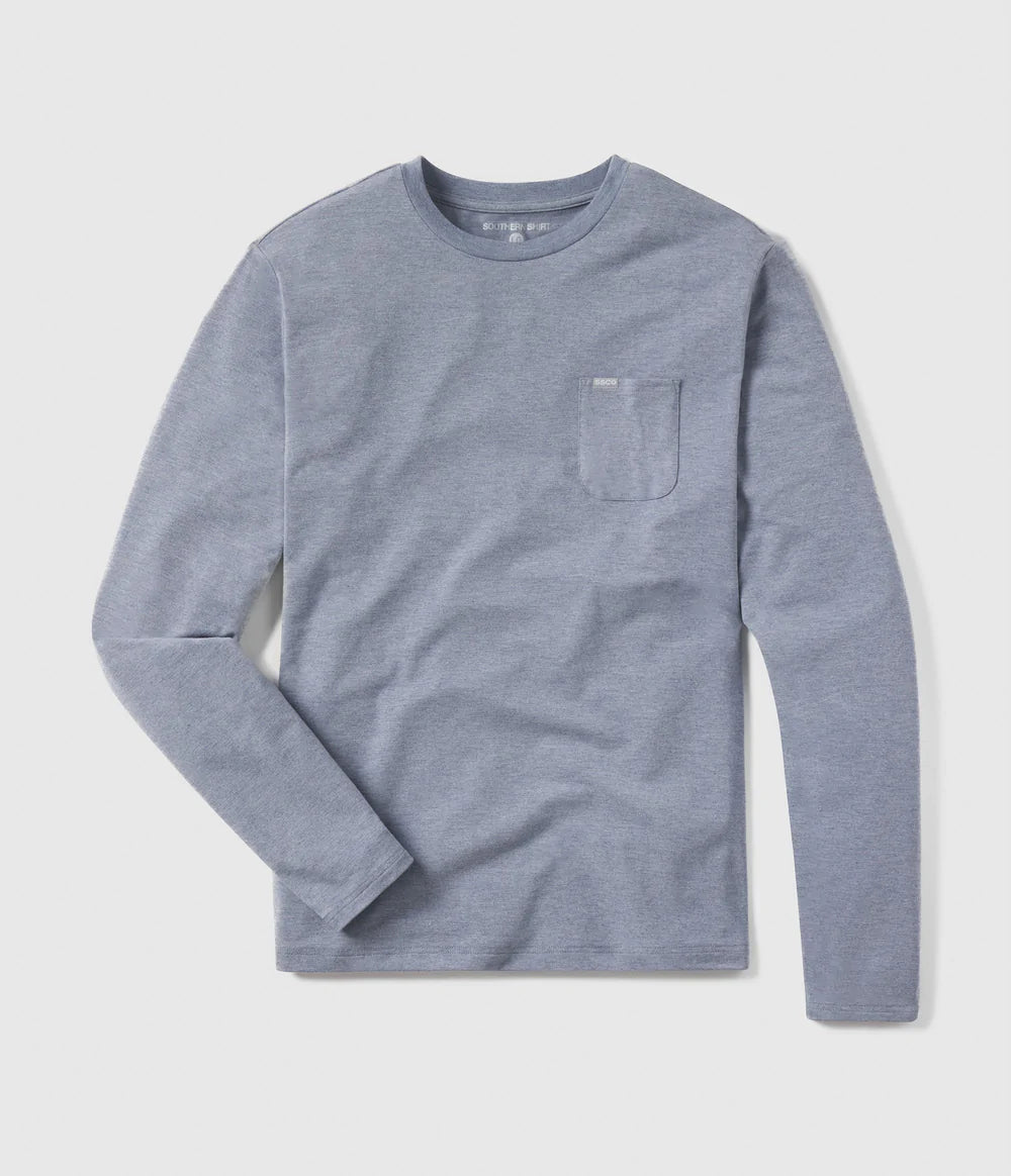 Max Comfort Pocket Tee L/S - Blue Shadow