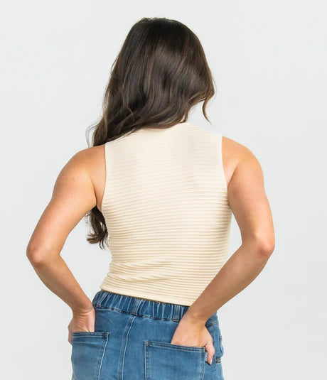 Mock Neck Tank - Bright White
