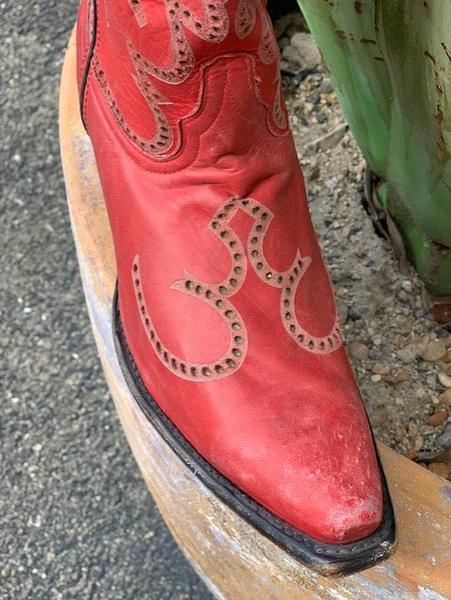 Corral Red Cowhide Cowgirl Boots - Snip Toe