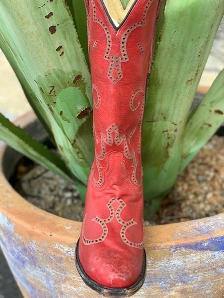 Corral Red Cowhide Cowgirl Boots Snip Toe Dallas Wayne Boot