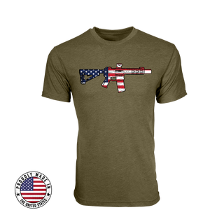 Black Rifle Coffee Company Hand Drawn SBR Flag T-Shirt Green