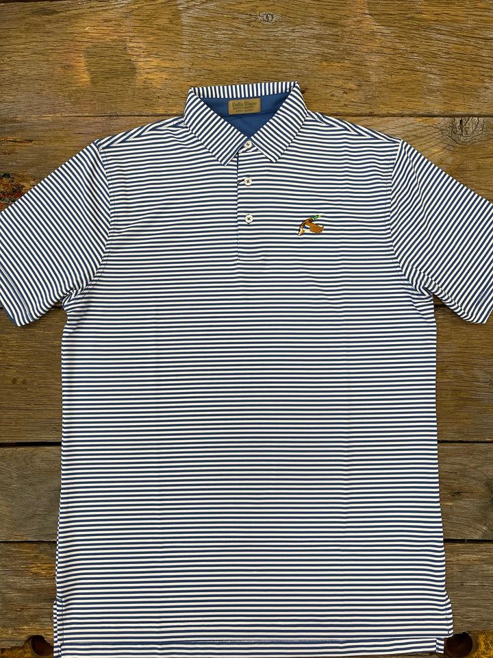 Mallard Performance Polo - Blue/White