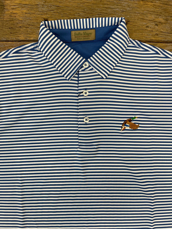Mallard Performance Polo - Blue/White