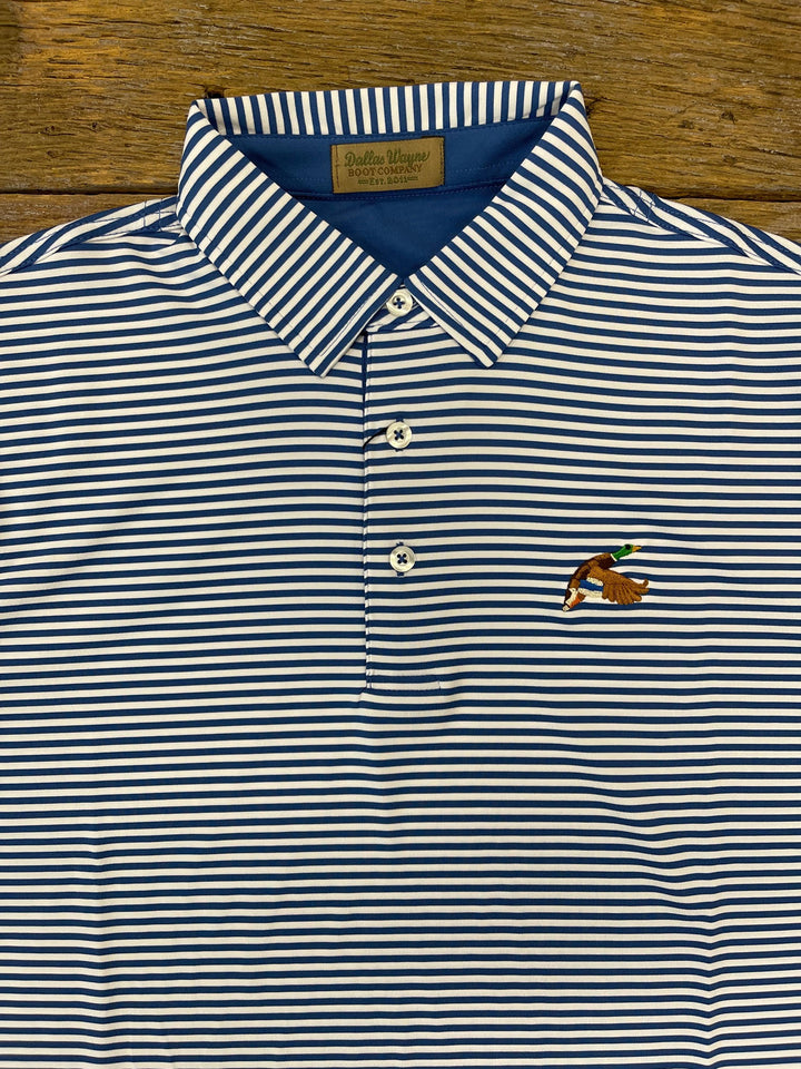 Mallard Performance Polo - Blue/White